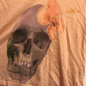 Purple and Peach Wildfox v neck skull tee